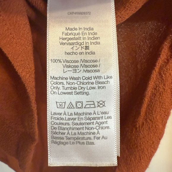 Madewell Women's Burnt Orange Button-Down Shirt - Picture 5 of 5